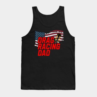 Drag Racing Dad American Flag Drag Racing Tree USA Tank Top